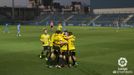 Los jugadores del Oviedo celebran el gol de Sangalli al Fuenlabrada
