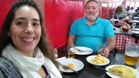 Rafael Cuadrado y su hija Martina regresaron al pa hace siete aos tras emigrar a Galicia