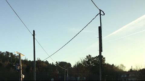 Tendido eléctrico en Ramirás