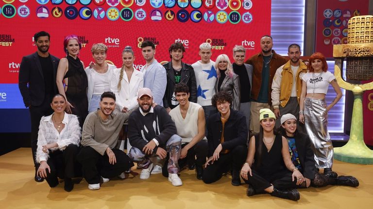 Los aspirantes a representar a España en Eurovisión en el acto de presentación del Benidorm Fest 2024