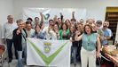 Miembros de Vilalba Aberta en la noche electoral celebrando sus buenos resultados