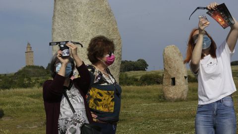 En A Corua, varios ciudadanos disfrutaron del fenmeno en el entorno de la Torre de Hrcules