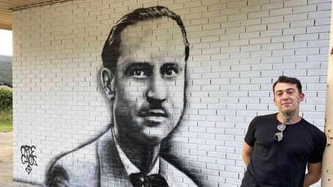 Orde Caos fixo un mural de Florencio Delgado Gurriarán no Bañadoiro de Vilamartín