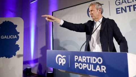 El presidente de la Xunta, Alfonso Rueda, tras la reunin del comit ejecutivo del PP, este lunes.