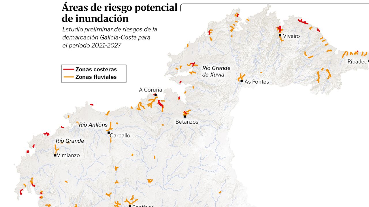 Más de 500 kilómetros de ríos, en riesgo significativo de inundación en