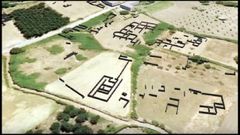 Restos de antiguas construcciones marcadas en negro localizadas por el georradar en el subsuelo de Proendos, en una captura de un vídeo divulgativo realizada por la empresa que se encargó de los sondeos