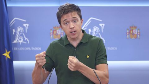 El líder de Más País, Íñigo Errejón, en rueda de prensa.