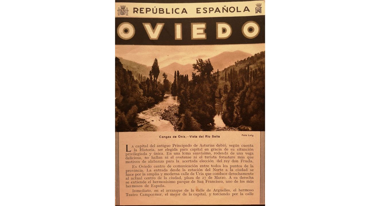 Folleto turístico de la República sobre Oviedo