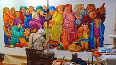El pintor ultima la obra en su estudio de Xurenzs, en Bobors