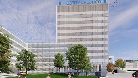 La futura torre polivalente del Novo Chuac, el hospital público de A Coruña, tendra 16 plantas, cuatro de ellas bajo tierra. 