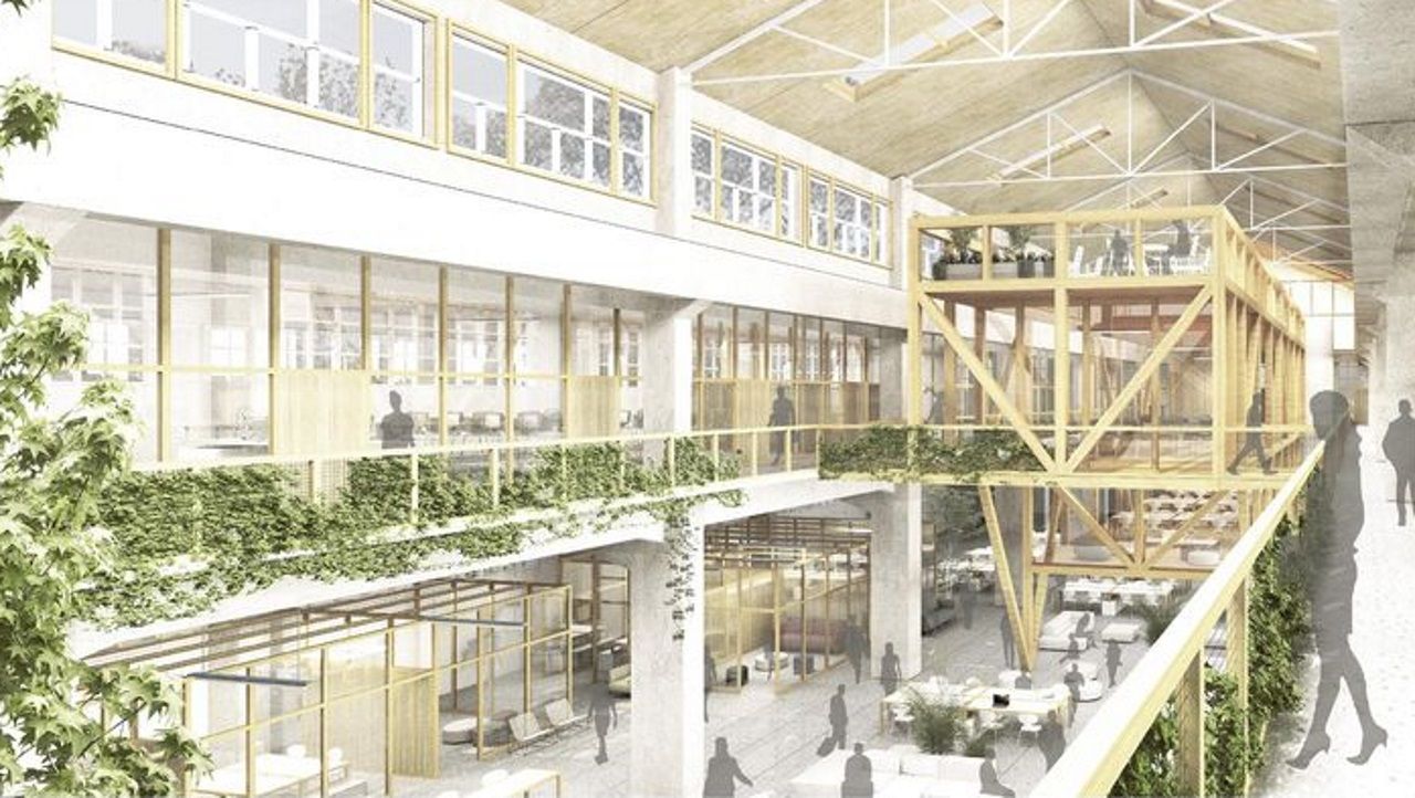 Recreaci�n del primer edificio de la Cidade das TIC