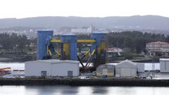 Estructuras para un parque elico marino en los astilleros de Navantia en la ra de Ferrol