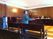 Un momento de la comparecencia del interno en la Audiencia de Pontevedra