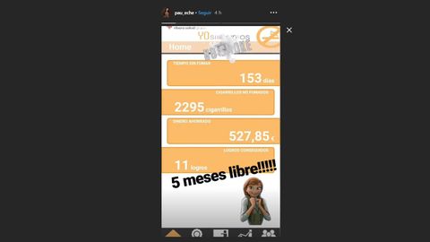 Captura del instastories de Paula Echevarra