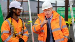 Boris Johnson, durante una visita el 27 de mayo a una empresa en Stockton-on-Tess