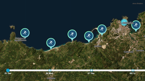 La plataforma permite navegar por las diferentes playas.