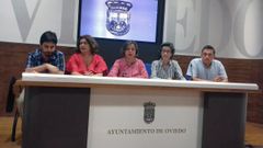 Concejales de Somos Oviedo, con Ana Taboada en el centro