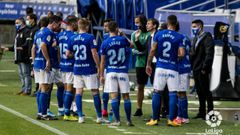 Ziganda habla con los jugadores en una pausa de hidrataci�n frente al Mirand�s