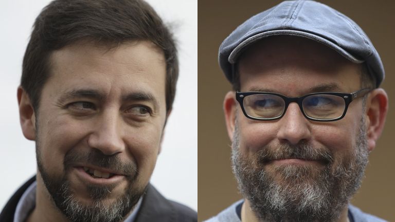 Antón Gómez-Reino, secretario xeral de Unidas Podemos, y Martiño Noriega, responsable de relaciones políticas de Anova