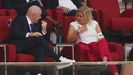 Gianni Infantino y Nancy Faeser, en el palco de autoridades durante el partido entre Alemania y Japón
