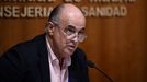 El consejero de Sanidad de Madrid, Antonio Zapatero, comunicando ayer las nuevas medidas