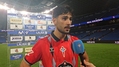El jugador del Celta Yoel Lago, tras el partido ante la Real Sociedad.