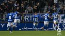 Gol Mossa Real Oviedo Reus Carlos Tartiere.Mossa celebra el 1-0 ante el Reus