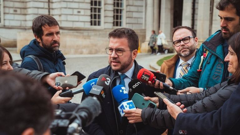 El presidente de la Generaliat y candidato de ERC a la reelección, Pere Aragonès