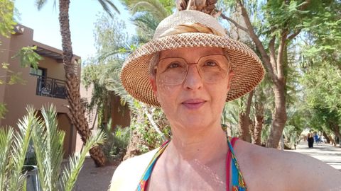 Maricel Miramontes en el resort en el que se aloja cerca de Marrakech
