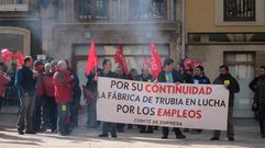 Protesta de los trabajadores de la fbrica de armas de Trubia