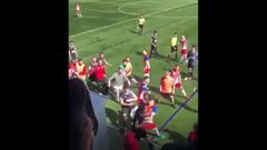 Pelea entre los jugadores en un partido de Primera Regional