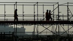 Trabajadores de la construcción durante las obras del Mundial de Qatar