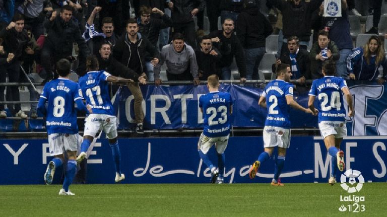 Mossa celebra el 1-0 ante el Reus