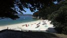 La playa de Caoln, en O Vicedo, uno de los rincones visitados por la influencer Mara Pombo