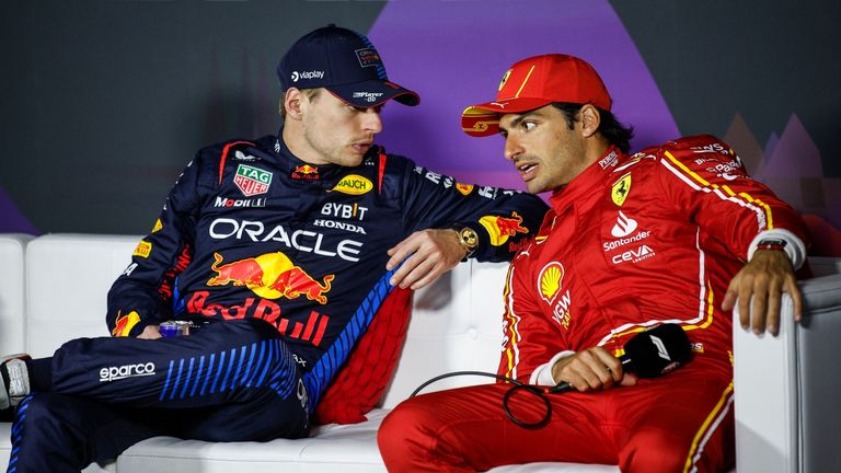 Max Verstappen (Red Bull) y Carlos Sainz (Ferrari)
