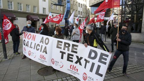 Protesta de los empleados de Galicia Textil