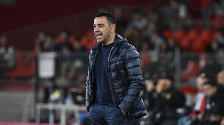 Xavi, durante el encuentro contra el Almería