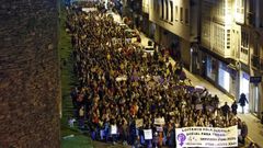 A manifestación feminista en Lugo.