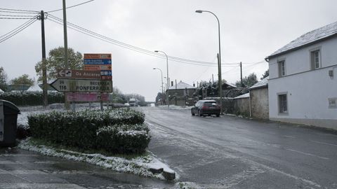 La nieve llegó también a Nadela, en Lugo.