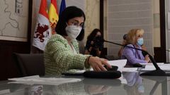 La ministra Darias con la consejera de Sanidad de Castilla y Len, Vernica Casado, en el Consejo Interterritorial del Sistema Nacional de Salud celebrado en Valladolid 