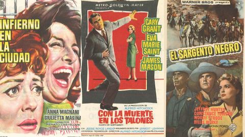 Programas de mano, entre ellos, de «Con la muerte en los talones»