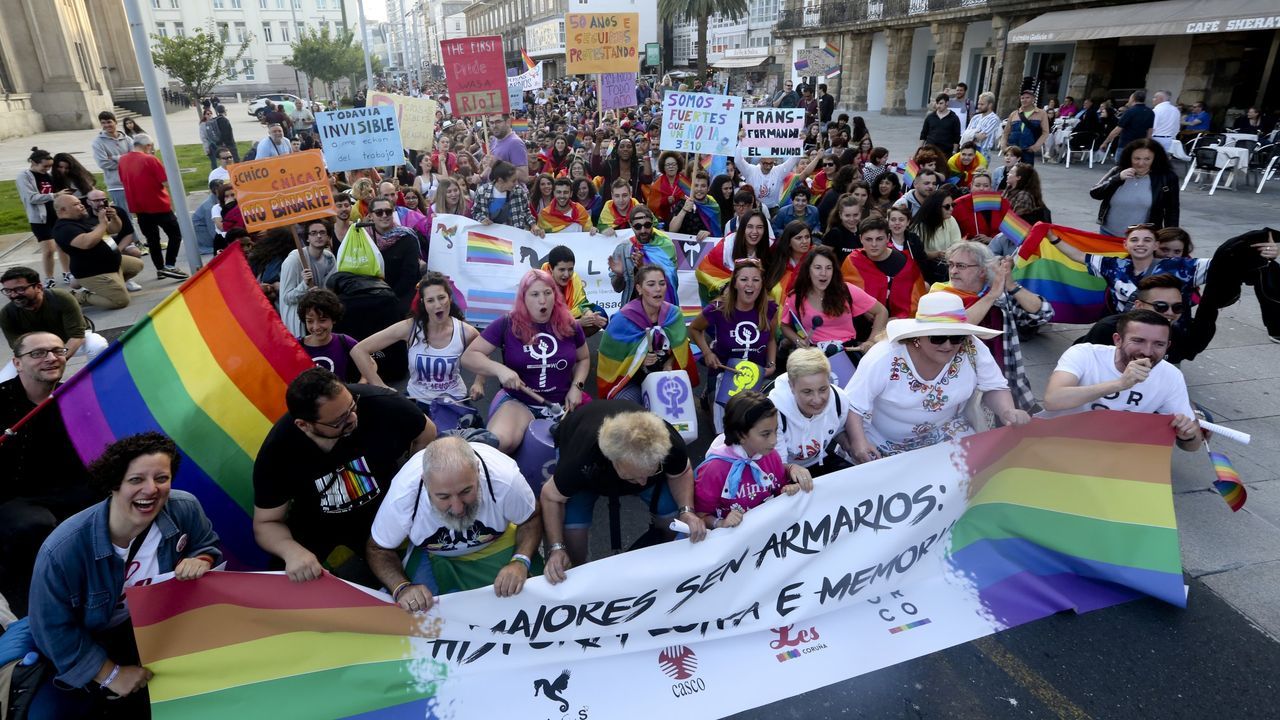 Marcha del día del Orgullo LGTBI en A Coruña en el año 2019.