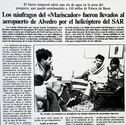 La Voz public la crnica del rescate el 15 de diciembre de 1989.