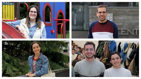 De izquierda a derecha, y de arriba a abajo, Yolanda Lage, Xurxo Codesido, Laura Couce y Andrés Antelo y Ana Eirís.