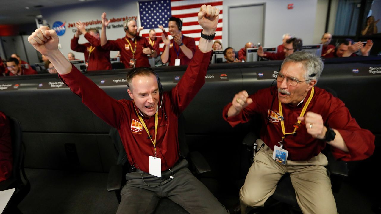 La celebracin del aterrizaje de la nave InSight en Marte
