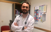 Rub�n S�nchez, �rbitro de voleibol y m�dico en Siero.