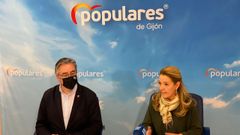 La presidenta del PP de Asturias, Teresa Mallada, y el presidente del PP de Gijn, Pablo Gonzlez