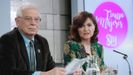 | EFE.Carmen Calvo y Josep Borrell en la rueda de prensa posterior al ltimo Consejo de Ministros, celebrado el pasado da 1