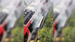 As&iacute; qued&oacute; en tren incendiado.