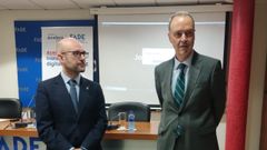 El Director General de Innovación, Investigación y Transformación Digital del Gobierno del Principado de Asturias, Iván Aitor Lucas del Amo y el Director de FADE, Alberto González, en Oviedo.